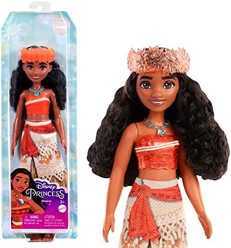 Mattel Disney Princess Dolls, Moana Posable Fashion Doll with Sparkling ...
