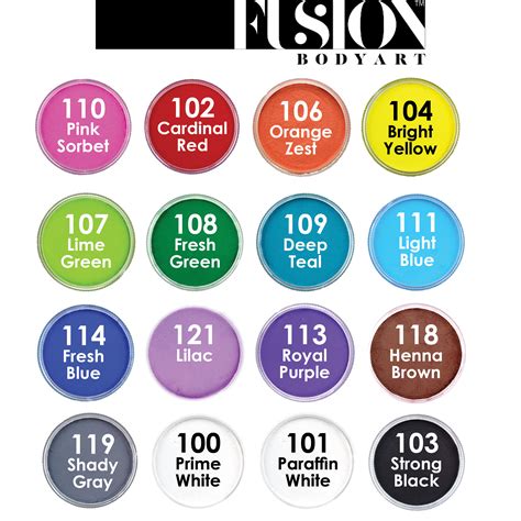 Image result for Fusion Paint Color Chart