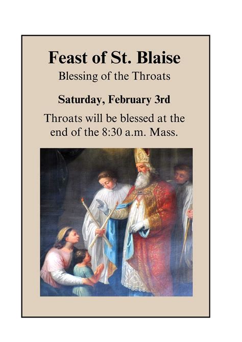 Feast-of-St.-Blaise | Our Lady of Hope Roman Catholic Church