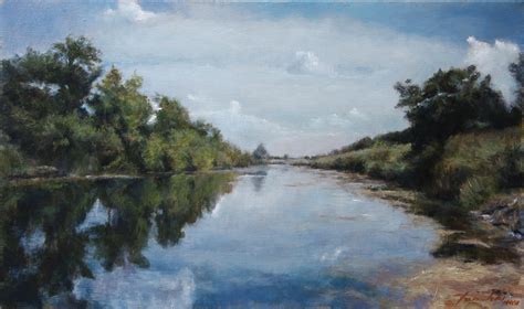 Down by the River - Landscape Oil painting - Fine Arts Gallery - Original fine Art Oil Paintings ...
