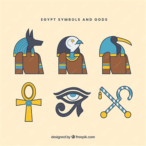 Premium Vector | Egypt gods and symbols pack