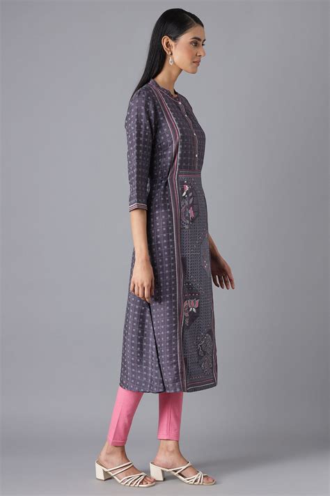 Buy Grey Cotton Printed kurta Online for Woman | Shop for Aurelia