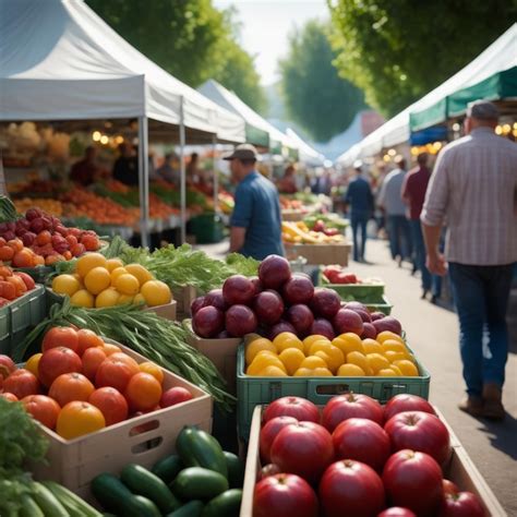 Premium AI Image | farmers market at the local farmers market organic ...
