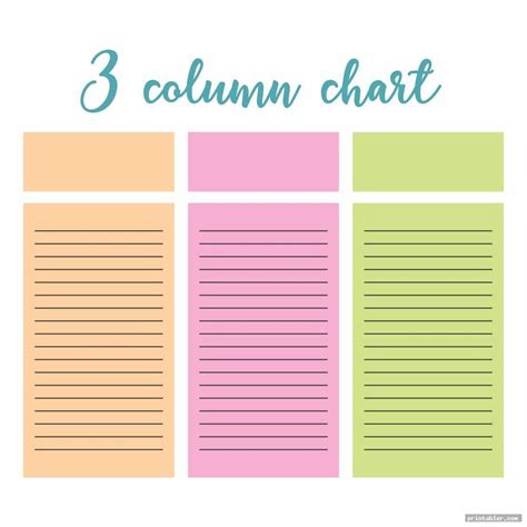 Free Printable 6 Column Chart - Printable Sight Words List