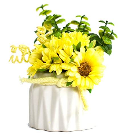 Artificial Sunflower, Flowers Plants in Ceramic Pot/Planter for Home ...