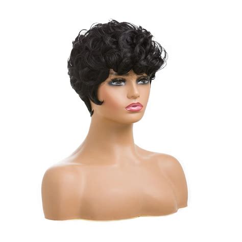 BingSing Short Black Curly Pixie Wig with Bangs for Black India | Ubuy
