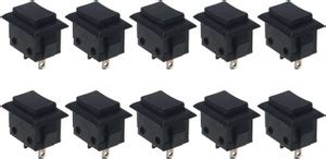 Electronic Spices 10 x Black Rectangle Push Button Switch Momentary NO ...