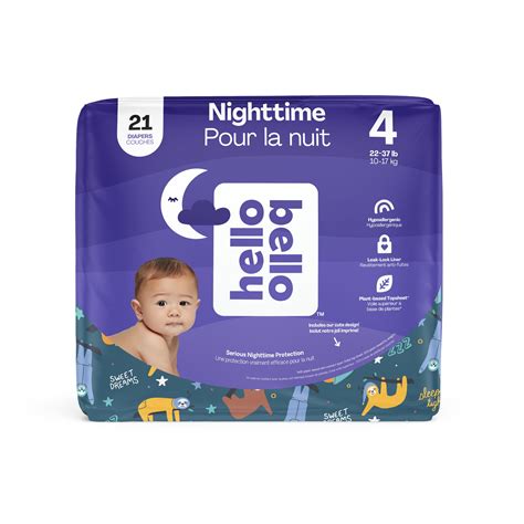 Hello Bello Premium Overnight Baby Diapers, Cute Gender Neutral Designs, Size 4, 21 Count ...