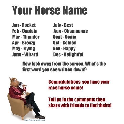 Your Race Horse name! | Horse show names, Dressage horses, Horse names
