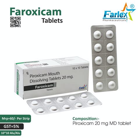 Piroxicam 20 mg Mouth Dissolving Tablet PCD Franchise Company, Supplier ...