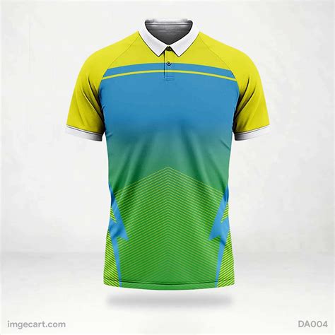 Jersey Design Blue and yellow with green Gradient - imgecart