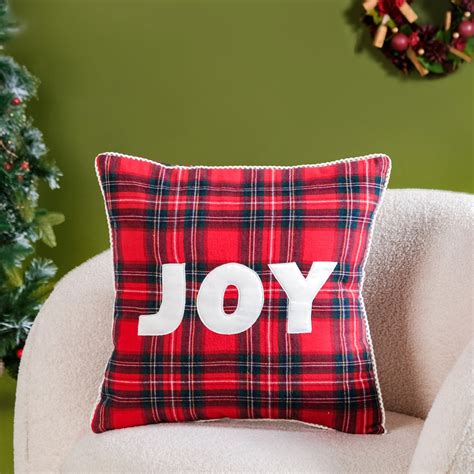 Christmas Plaid Cushion Cover 16x16 Inch - Cushion Cover | Nestasia
