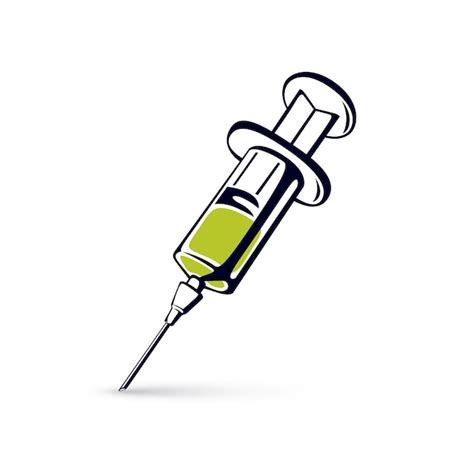 Vector illustration of disposable syringe isolated on white background ...