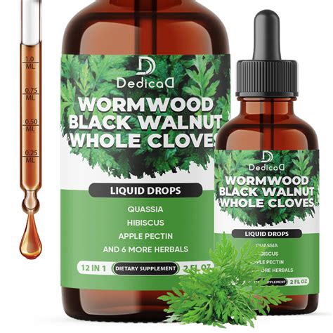 Amazon.com: DEDICAD 12in1 Wormwood Liquid Drops - Black Walnut Wormwood ...