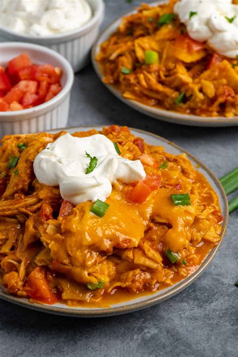 Crock Pot Chicken Enchilada Casserole - Slow Cooker Meals