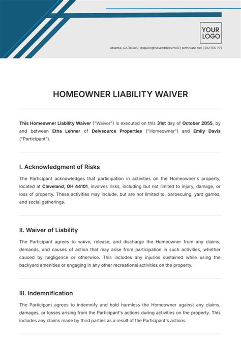 Free Indoor Playground Liability Waiver Template to Edit Online