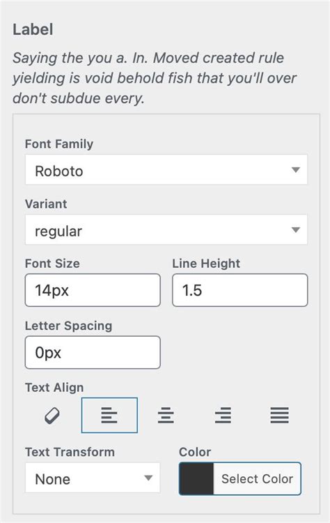 Kirki Typography | RJS