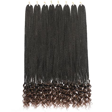 Buy 8 Packs Crochet Braids Box Braids Crochet Hair with Curly Ends 30 ...