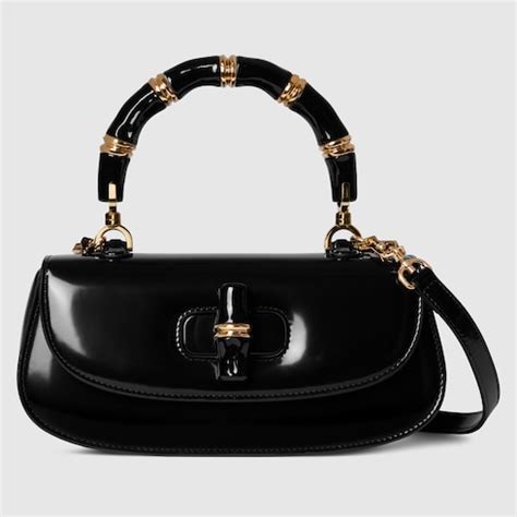 Sac à main Gucci Bamboo Diva petit format en cuir noir | GUCCI® FR