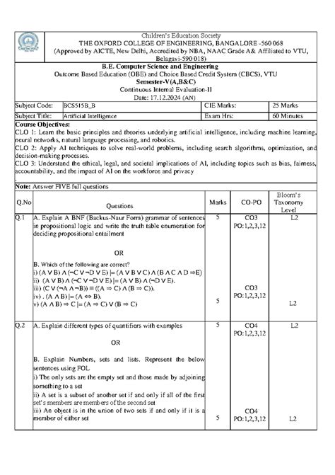 AI - CIE2 B - assignment - Children’s Education Society THE OXFORD ...