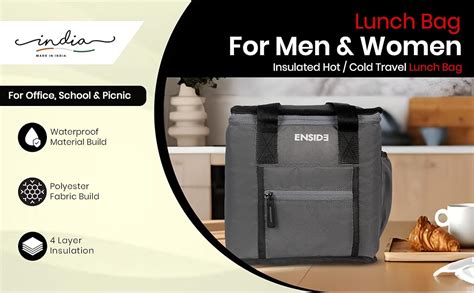 Buy ENSIDE Waterproof Lunch Bag Office Tiffin Bags for Men Women ...