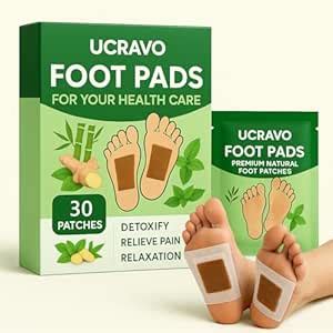 UCRAVO 30 Detox Foot Protector Pads Herbal Foot Patches for Deep Sleep ...