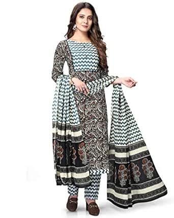 Rajnandini Women's Pure Cambric Cotton Printed Kurta Set with Dupatta ...