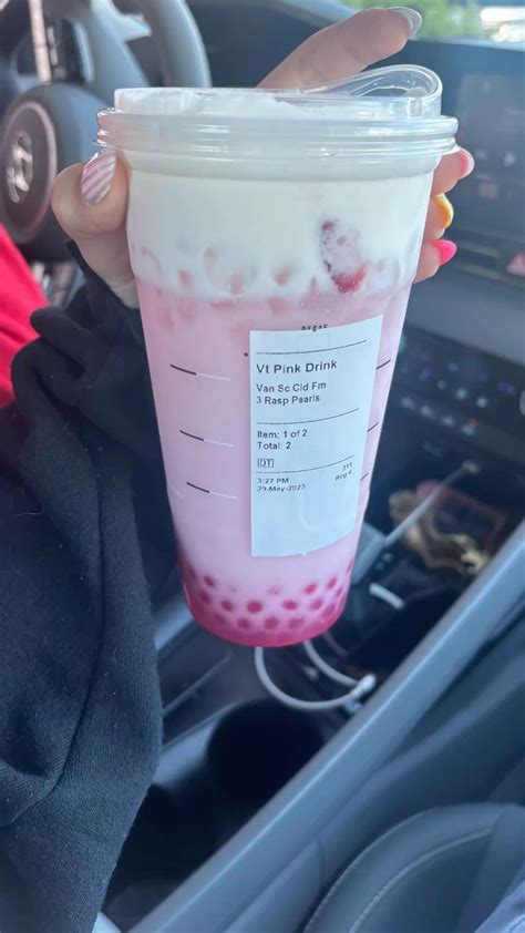starbucks pink drink raspberry pearls and sweet cream cold foam venti ...