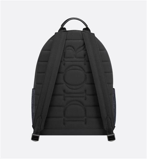 Saddle Zip Backpack Black Dior Oblique Jacquard and Black Grained ...