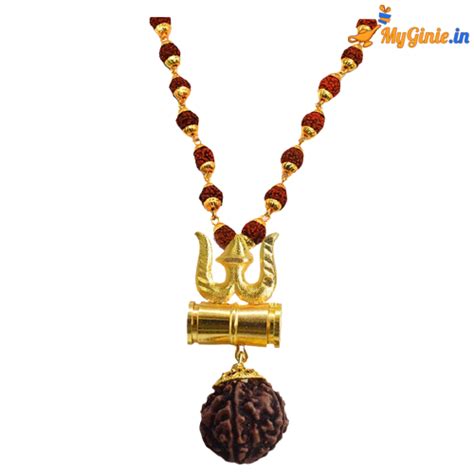 Lord Shiv Shambhu Mahadev Trishul Damroo Brass Kavach Locket Pendant ...