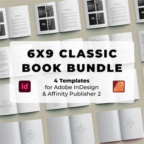 CLASSIC BUNDLE Indesign Book Template | Affinity Publisher | 6x9 ...