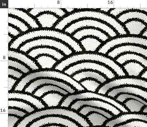 Rice And Nori Black White Japan Japanese Wave Geometric Monochrome ...
