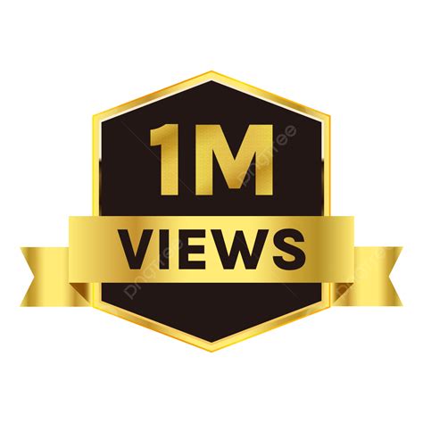 Youtube 1 Milhão De Visualizações Ou Vetor De Banner De 1m PNG ...