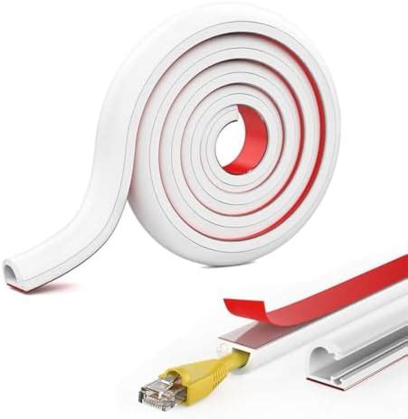 Serplex® PVC Cord Cover 6.6ft Self Adhesive Floor Cord Hider Wall Wire ...