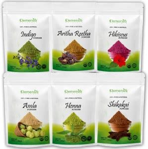 Elemensis Naturals Natural Henna, Amla, Indigo, Shikakai, Aritha ...