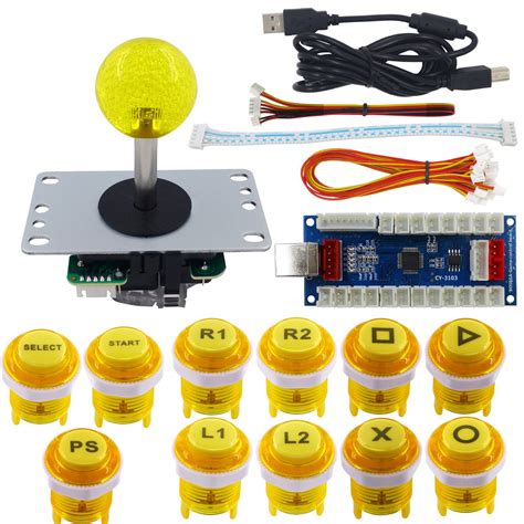 Buy SJ@JX Arcade Game Stick DIY Kit Buttons with Logo 8 Way Joystick ...