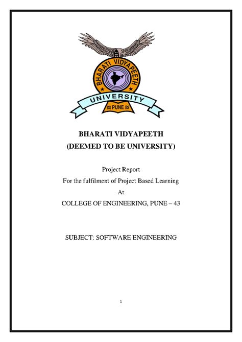 SE-PBL- Report - BHARATI VIDYAPEETH (DEEMED TO BE UNIVERSITY) Project ...