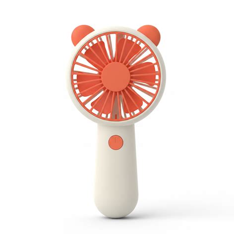 Coral Orange Portable Handheld Mini Fan - Rechargeable Personal Cooling ...
