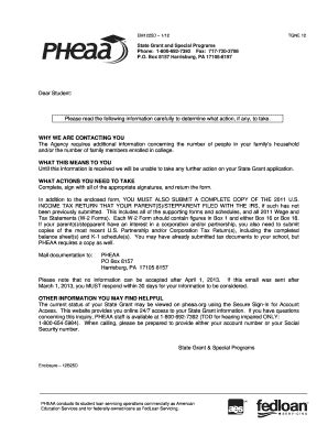 Fillable Online pheaa Dear Student: Please read the following ...