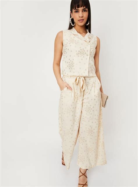 Buy Women Embellished Tie-Up Waist Palazzos Online at just Rs. 999.0 ...