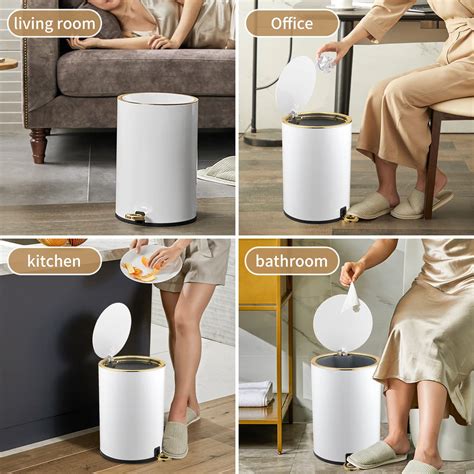 Buy Trash Can with Lid, 8L/2Gallon Bathroom Garbage Can with Foot Pedal ...