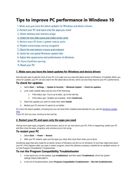 Image result for Windows 10 Performance Tips
