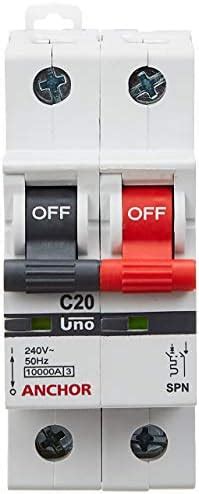 Anchor by Panasonic UNO 20 Amp Solid Pole Neutral Type C Curve MCB ...