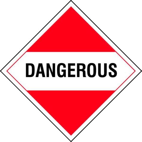 Stranco Vehicle Placard, Dangerous, Rigid Styrene DOTP-0036-PS | Zoro