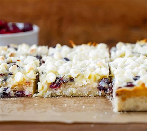 Cranberry White Chocolate Magic Bars - i am baker