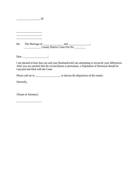 Stipulation of Dismissal for Marriage Reconciliation - Fill Out, Sign ...