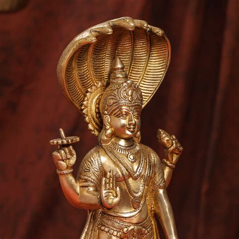 Brass Standing Lord Vishnu Idol (16.5 Inch) – Vedansh Craft