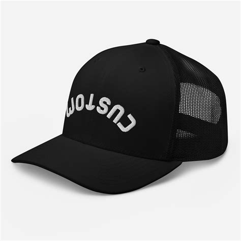 Custom Upside Down Text Embroidered Trucker, Hat Trucker Cap ...
