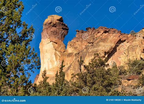 Monkey Face at Smith Rock State Park in Oregon Stock Photo - Image of ...