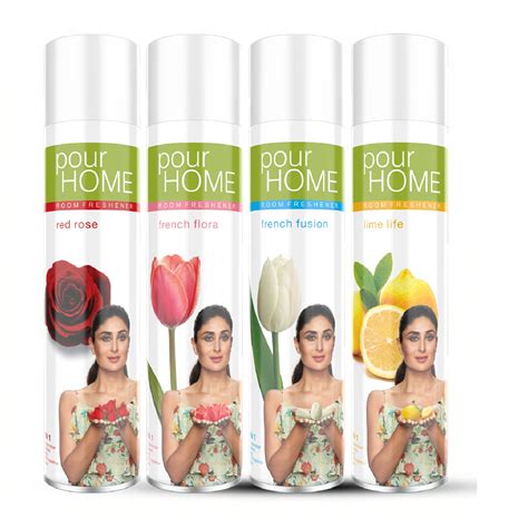POUR HOME Rose,Flora,Fusion,Lime Room Air Freshener Spray - 220ML Each ...